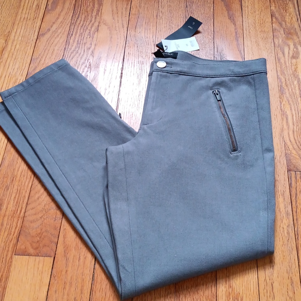 NWT Banana Republic Sloan Fit Zip-Pocket Gray Pants ■ Size 6